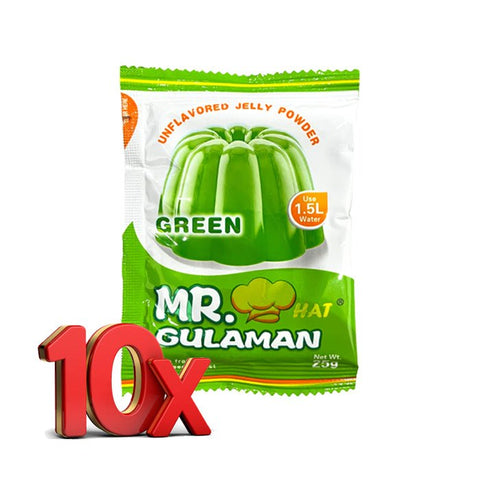 Gulaman Buko Pandan 10 x 25g (Mr Hat) - Filipino Grocery Store